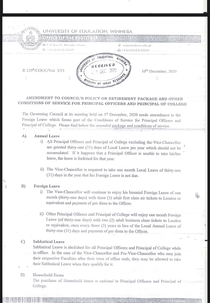 Effutu Municipal Assembly prevails on UEW Registrar to go on leave to maintain peace and order Effutu Municipal Assembly prevails on UEW Registrar to go on leave to maintain peace and order
