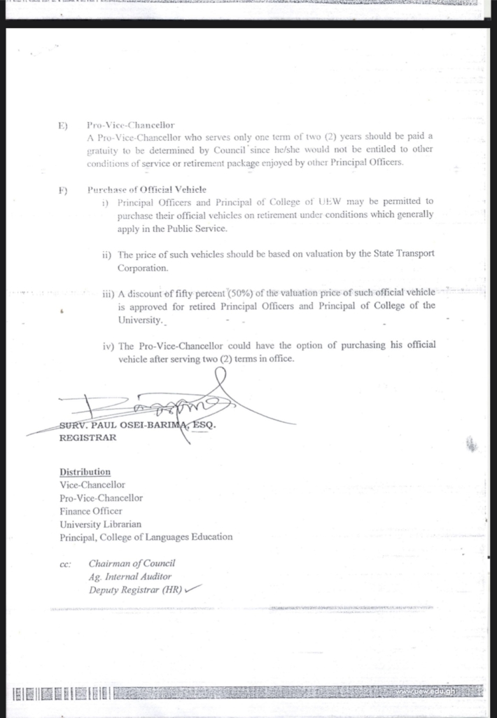 Effutu Municipal Assembly prevails on UEW Registrar to go on leave to maintain peace and order Effutu Municipal Assembly prevails on UEW Registrar to go on leave to maintain peace and order