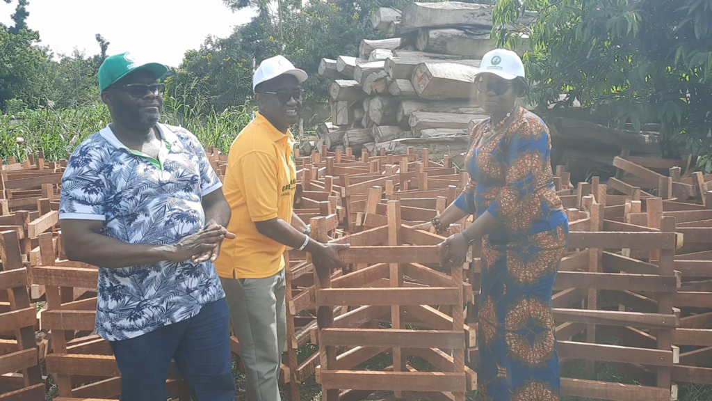 Green Ghana Day: A timber and wood processing company donate seedling guards to support the initiative