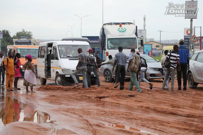 Users of Accra-Kasoa road call for permanent solution to traffic congestion caused by flooding around the Old Barrier