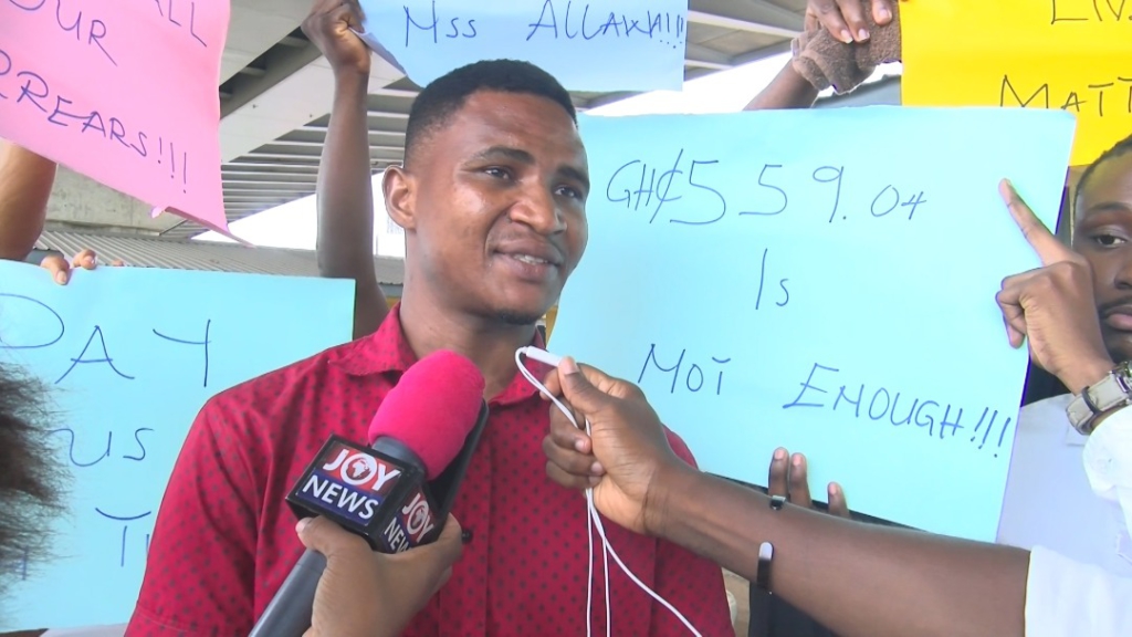 NSS personnel demonstrate in demand of their unpaid salaries