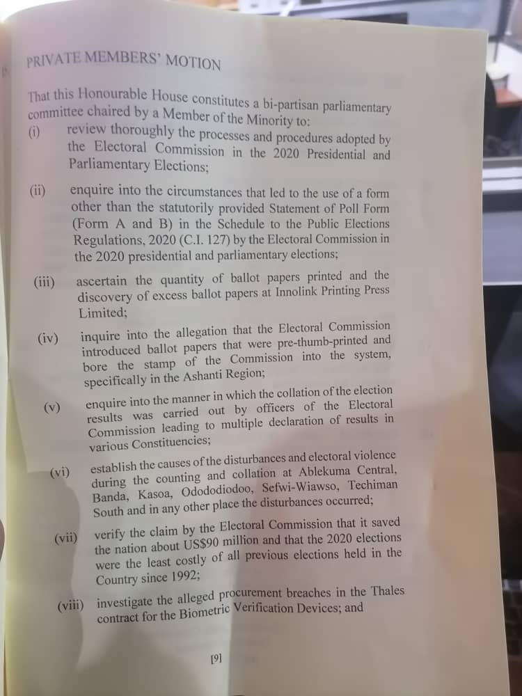 Five Minority MPs file motion for inquiry into 2020 general elections