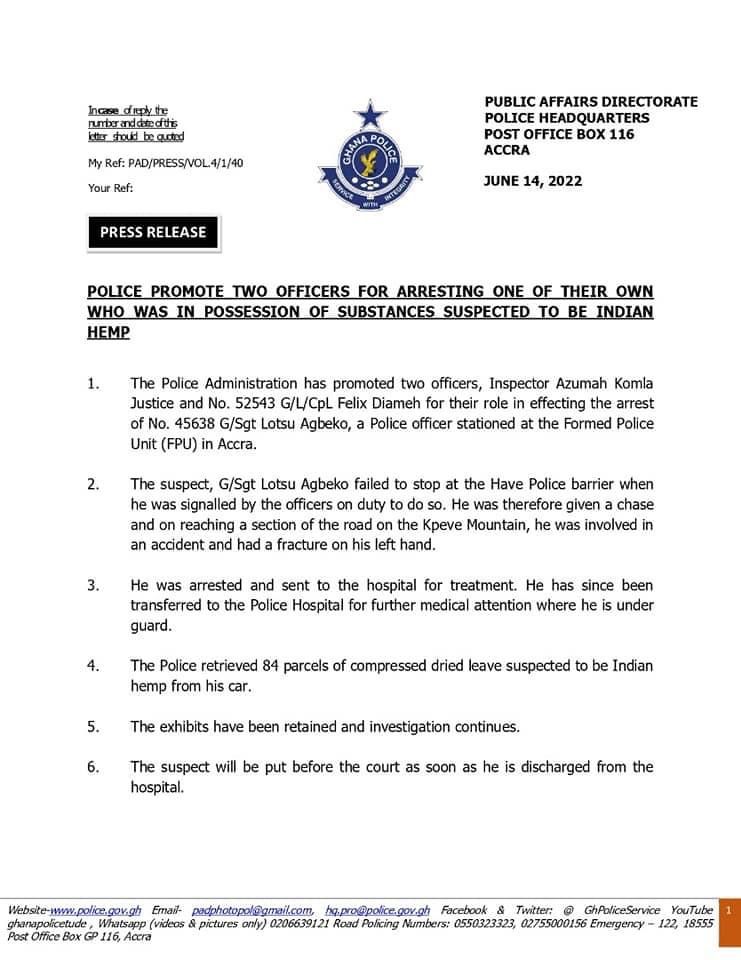 Police officer arrested for possessing substance suspected to be Indian hemp Police officer arrested for possessing substance suspected to be Indian hemp