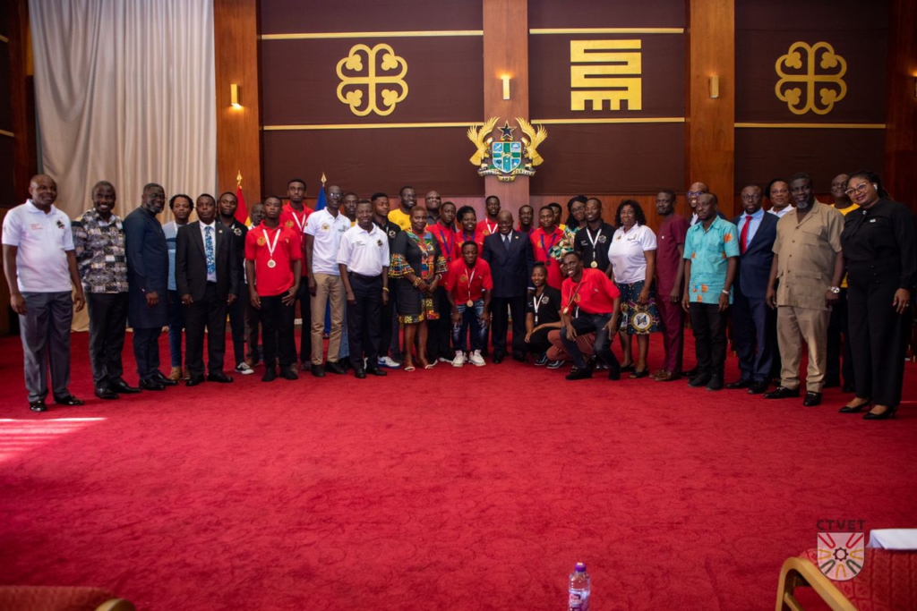 CTVET presents medalists from 2022 WorldSkills Africa to President Akufo-Addo