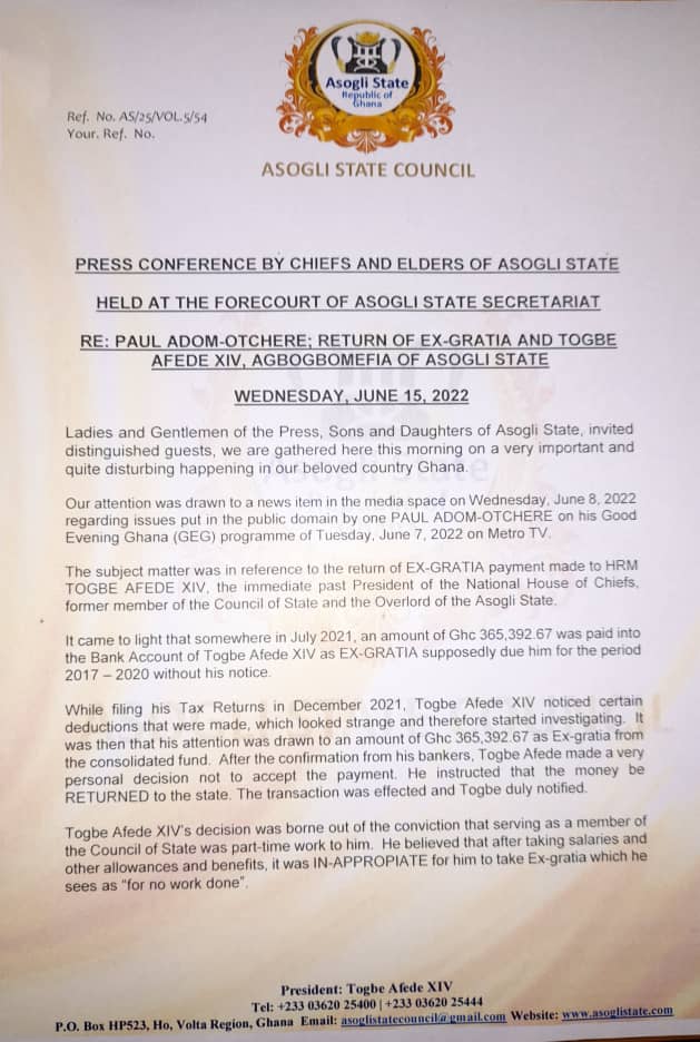 Paul Adom-Otchere is a 'great termite'; we declare him an enemy - Asogli State Council Paul Adom-Otchere is a 'great termite'; we declare him an enemy - Asogli State Council
