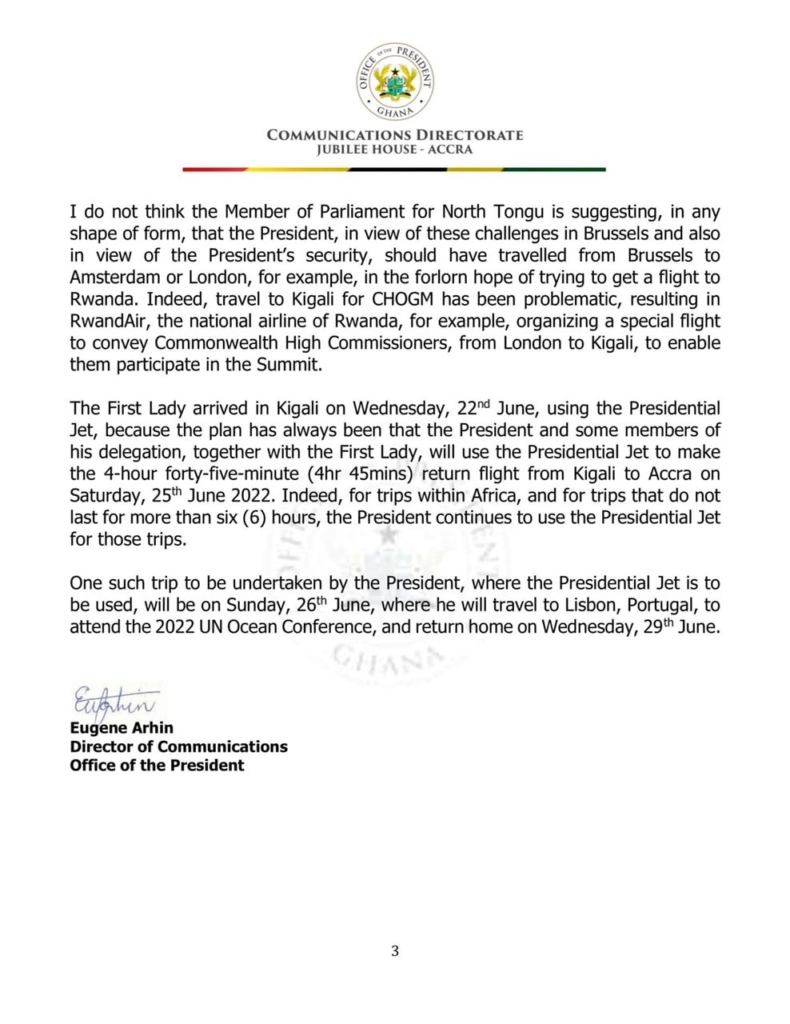 Ablakwa's claim of Akufo-Addo flying 'Luxury Monster' inaccurate - Presidency Ablakwa's claim of Akufo-Addo flying 'Luxury Monster' inaccurate - Presidency