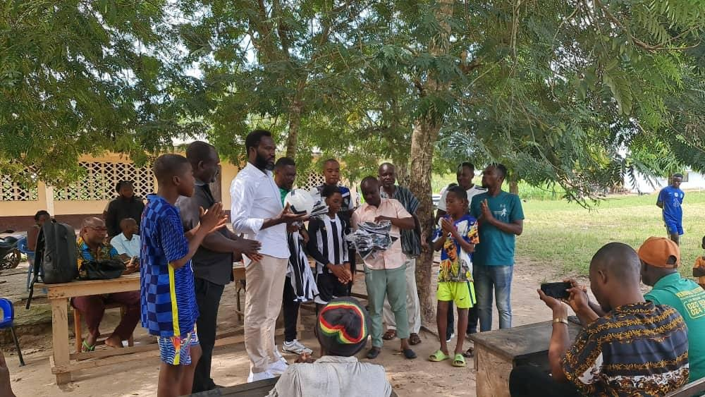 Green Sports Academy CEO donates sporting items to schools in Ketu north district