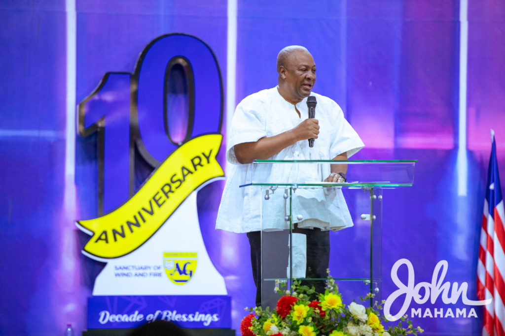 Photos: Mahama at induction service of Regional President of North West Region Assemblies of God Church