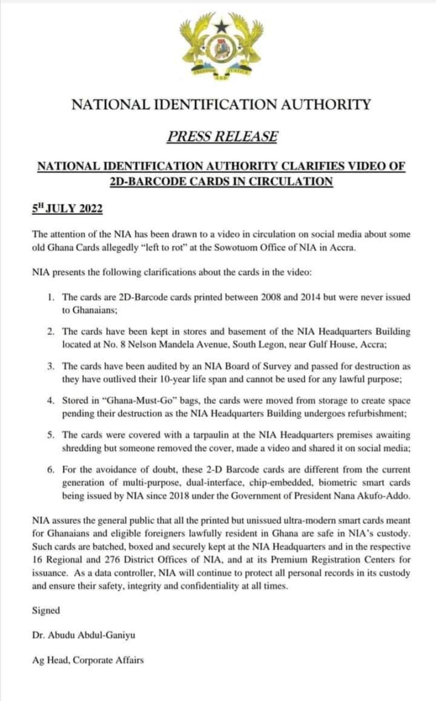 Over 15.7 million Ghana Cards issued so far – NIA Over 15.7 million Ghana Cards issued so far – NIA