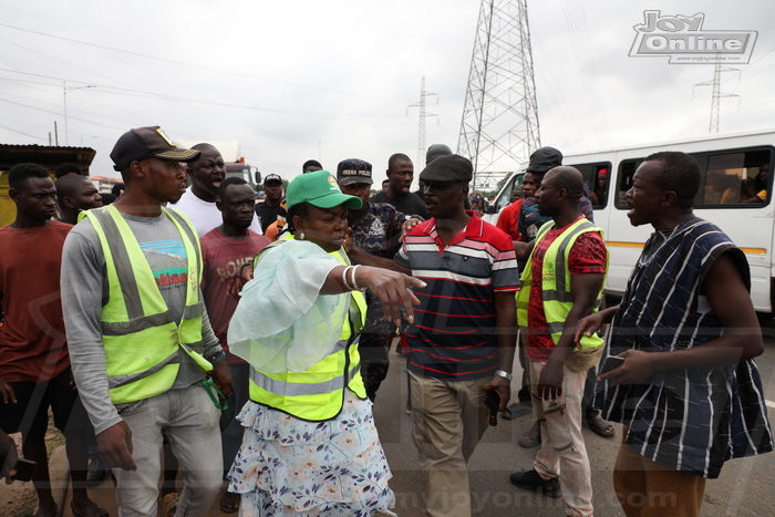 Photos: GRIDCo demolishes illegal structures under high tension lines at Bawaleshie