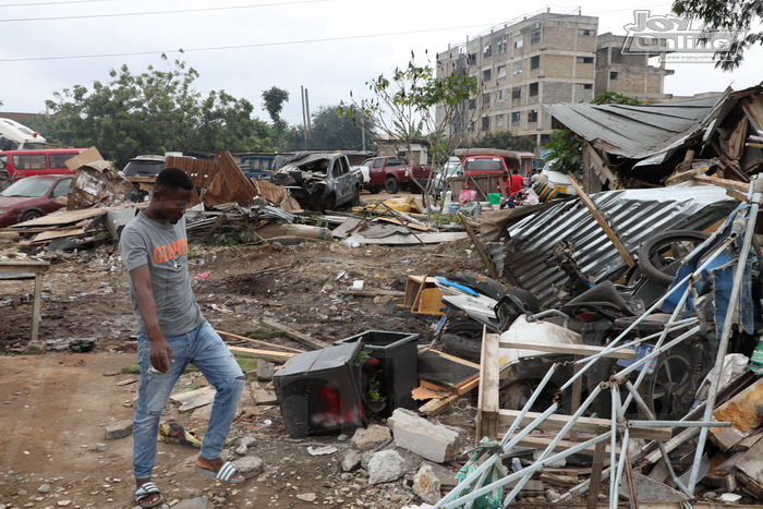 Photos: GRIDCo demolishes illegal structures under high tension lines at Bawaleshie