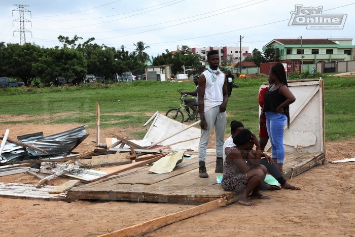 Photos: GRIDCo demolishes illegal structures under high tension lines at Bawaleshie