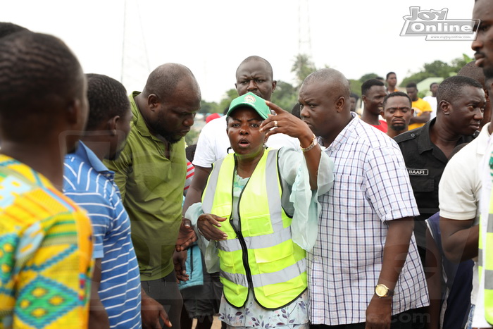 Photos: GRIDCo demolishes illegal structures under high tension lines at Bawaleshie