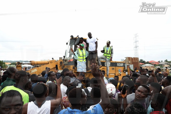 Photos: GRIDCo demolishes illegal structures under high tension lines at Bawaleshie