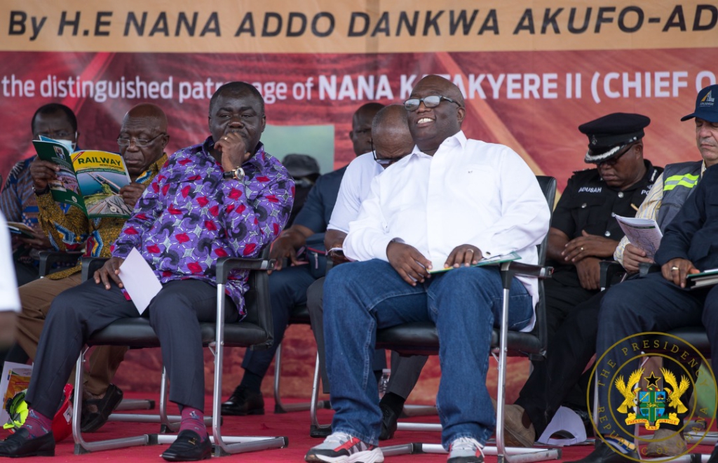 Akufo-Addo cuts sod for €500m Manso to Huni Valley railway line