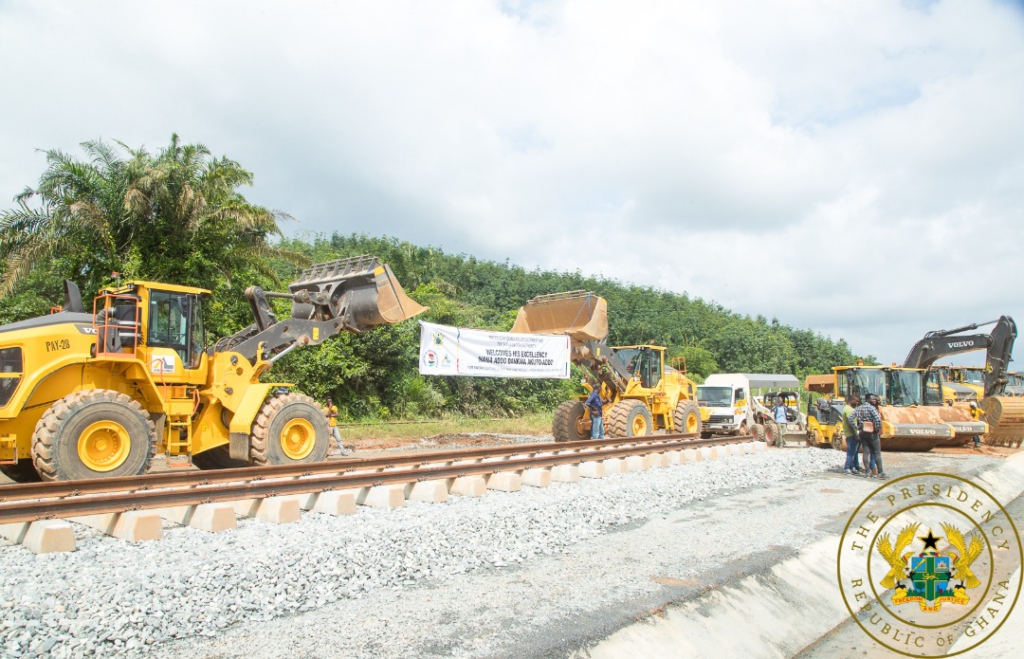 Akufo-Addo cuts sod for €500m Manso to Huni Valley railway line