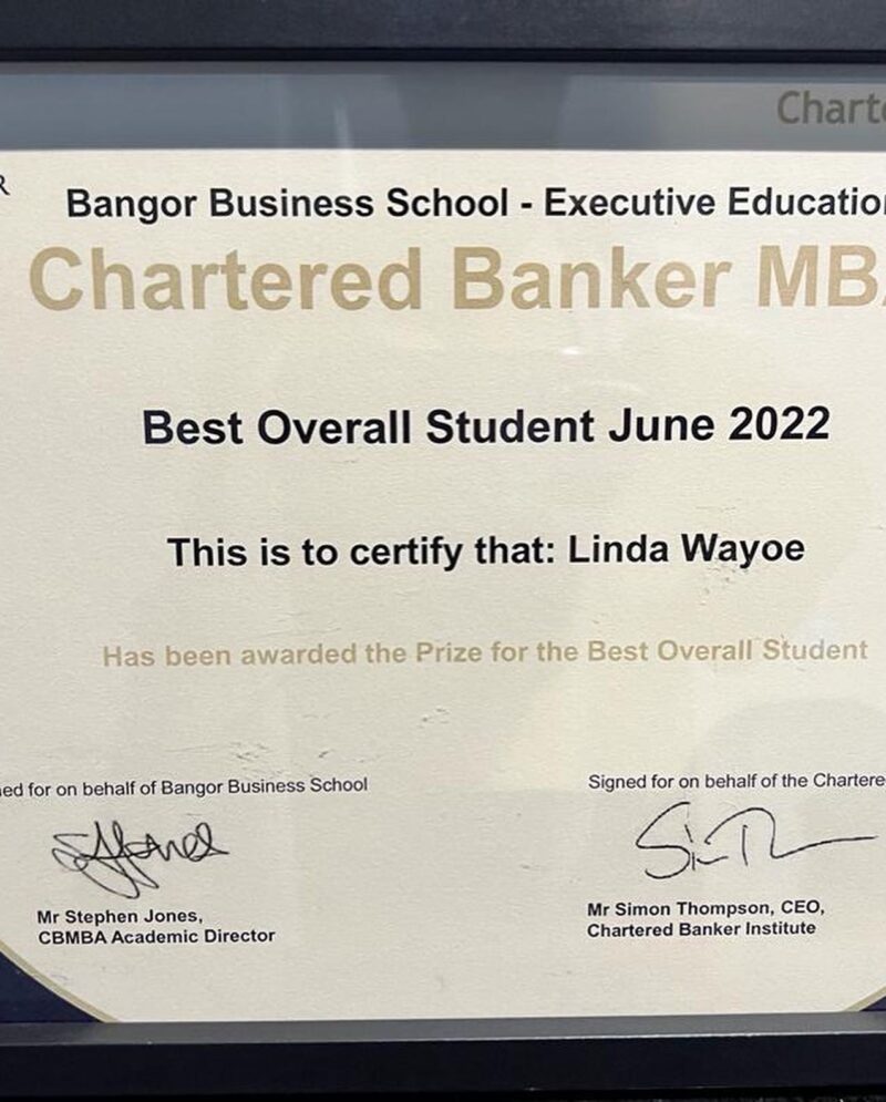 British-Ghanaian awarded overall best student at Chartered Banker MBA