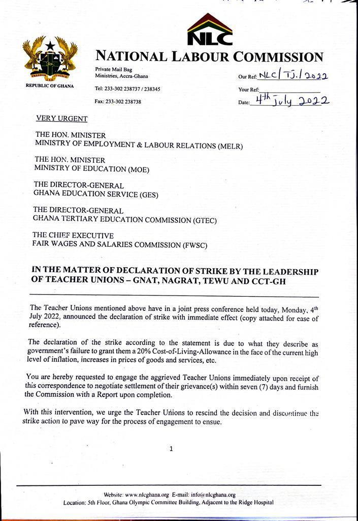 NLC directs striking Teacher Unions to return to work as it gives government 7 days to address their concerns NLC directs striking Teacher Unions to return to work as it gives government 7 days to address their concerns