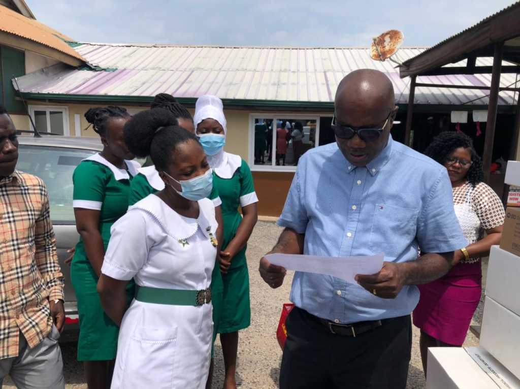 Old Students of Saltpond Methodist donate consumables to hospital