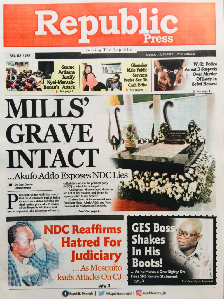 Today's front pages: Monday, July 25, 2022