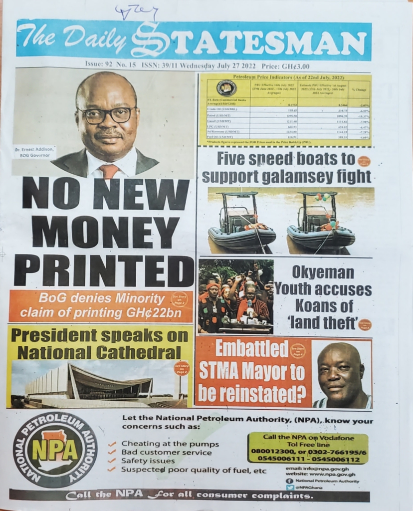 Today's front pages: Wednesday, July 27, 2022 Today's front pages: Wednesday, July 27, 2022