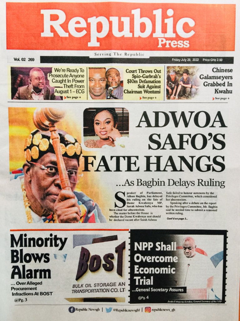 Today's front pages: Friday, July 29, 2022 Today's front pages: Friday, July 29, 2022