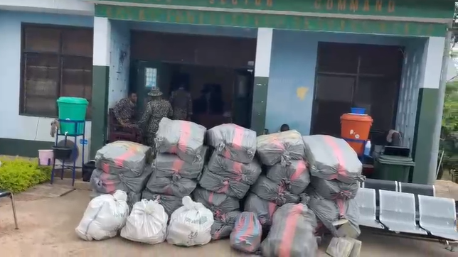 Ghana Immigration Service intercepts sacks of suspected Indian hemp at Nyive Ghana Immigration Service intercepts sacks of suspected Indian hemp at Nyive