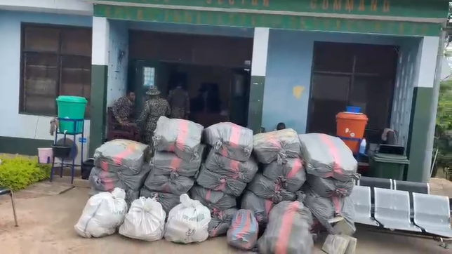 Ghana Immigration Service intercepts sacks of suspected Indian hemp at Nyive