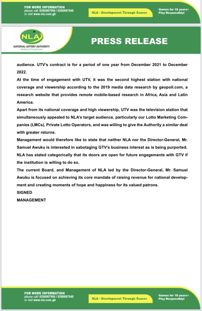‘GTV’s broadcasting contract didn’t give us value for money’ - NLA responds to KKD