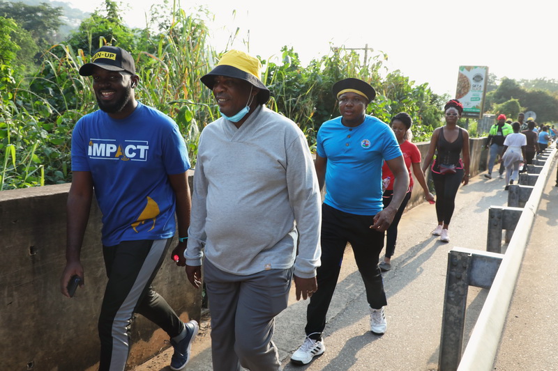 MTN organizes fitness walk for journalists