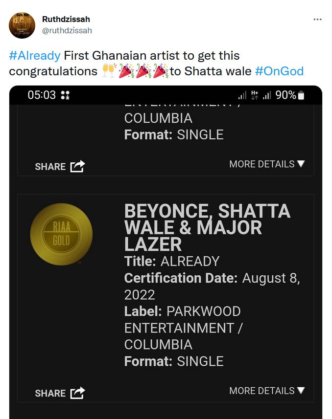 Fact check: Is Shatta Wale the 1st Ghanaian with RIAA certification?