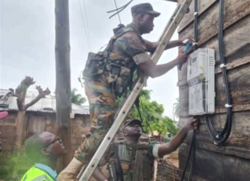 ECG transformer in flames after power was restored to Somanya