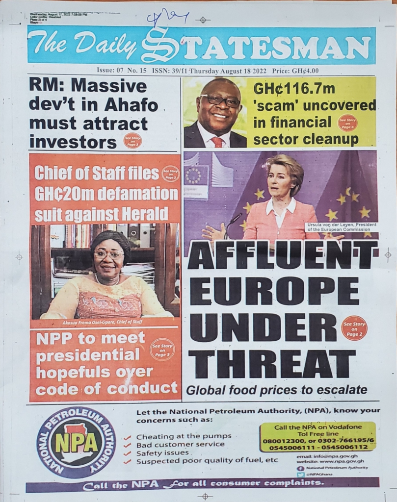 Today's front pages: Thursday, August 18, 2022 Today's front pages: Thursday, August 18, 2022