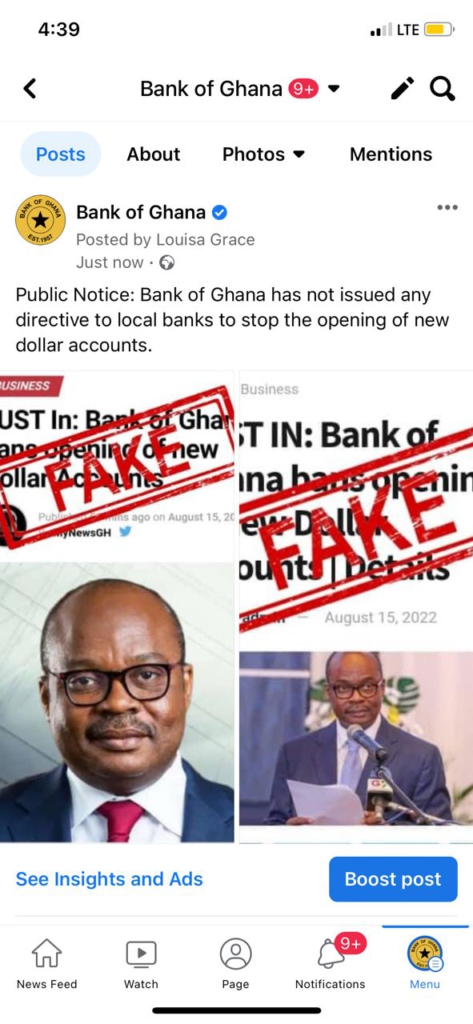We haven’t banned dollar account – BoG We haven’t banned dollar account – BoG