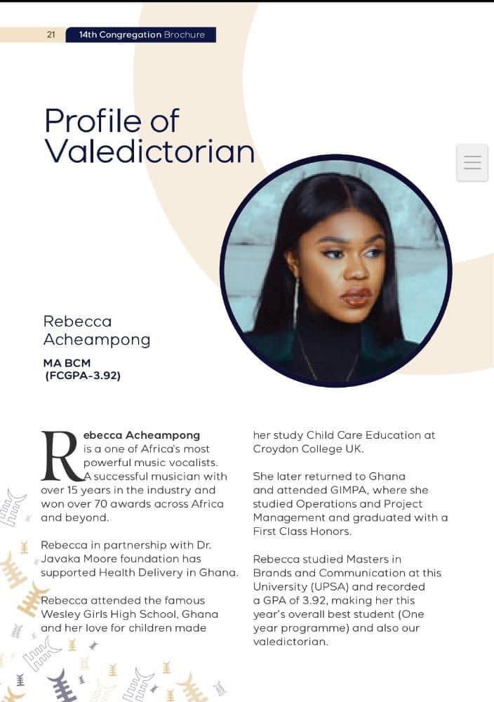 Becca bags Master's degree from UPSA as valedictorian Becca bags Master's degree from UPSA as valedictorian