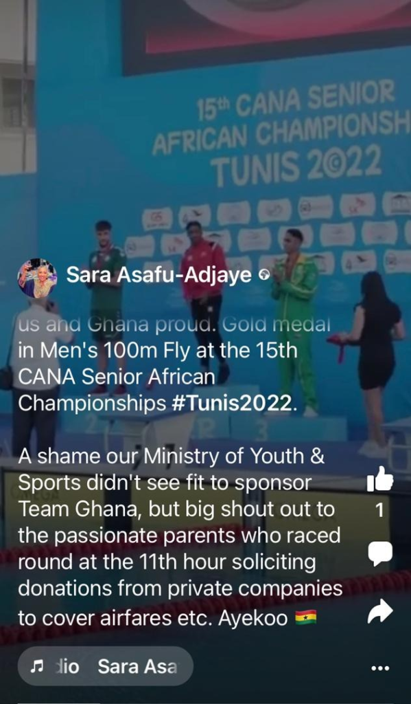 Ghana Swimming distances itself from disparaging Facebook post