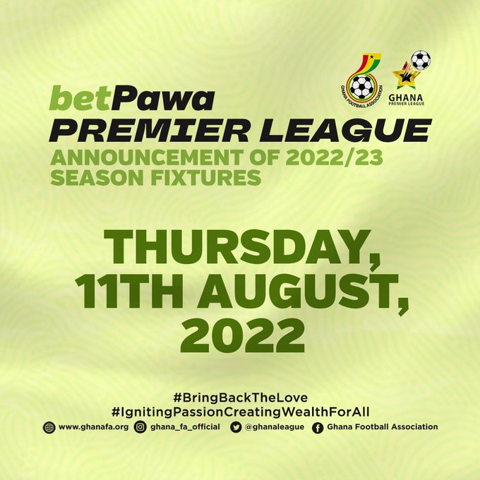 2022/23 betPawa Premier League: GFA set to release fixtures on Thursday