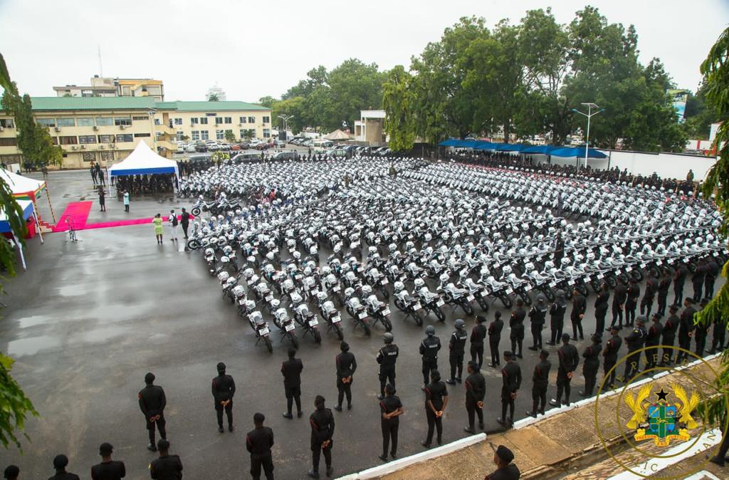Akufo-Addo presents 1,500 motorbikes to Police Service