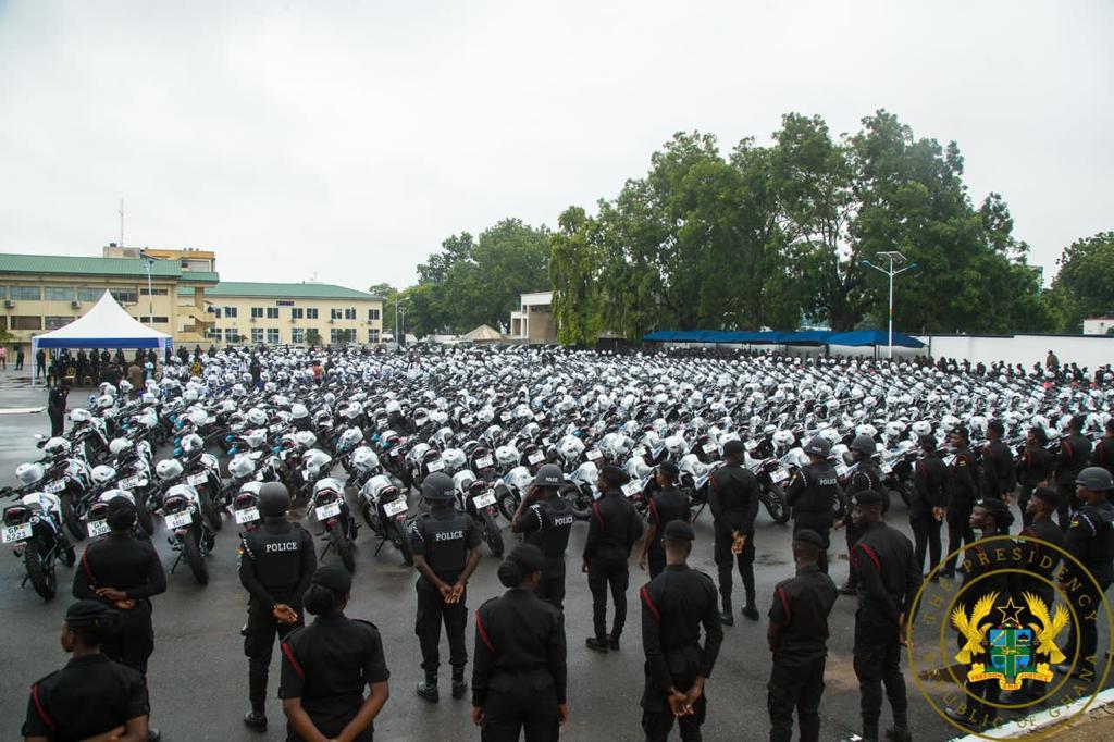 Akufo-Addo presents 1,500 motorbikes to Police Service