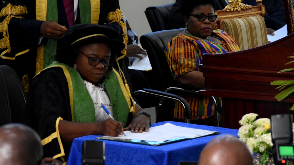 UHAS inducts Prof Lydia Aziato, Yaa Amankwaa Opuni as Vice-Chancellor and Registrar respectively 