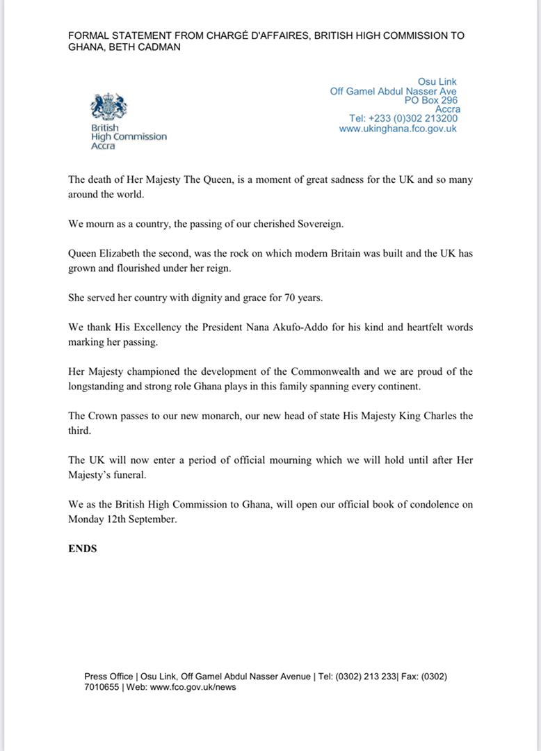 ‘She was the rock on which modern Britain was built’ – British High Commission eulogises Queen Elizabeth ‘She was the rock on which modern Britain was built’ – British High Commission eulogises Queen Elizabeth