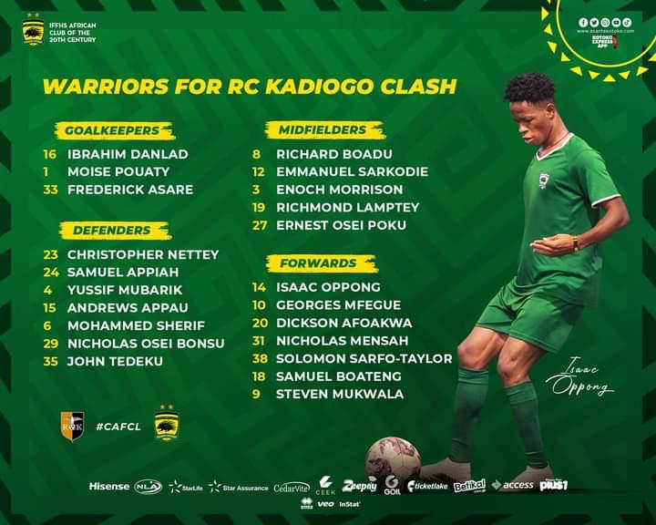 CAF CL: Kotoko’s game against R.C Kadiogo rescheduled to September 12 CAF CL: Kotoko’s game against R.C Kadiogo rescheduled to September 12