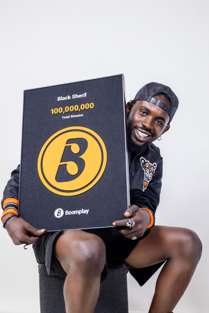 Black Sherif receives Golden Club plaque for 100m+ Boomplay streams