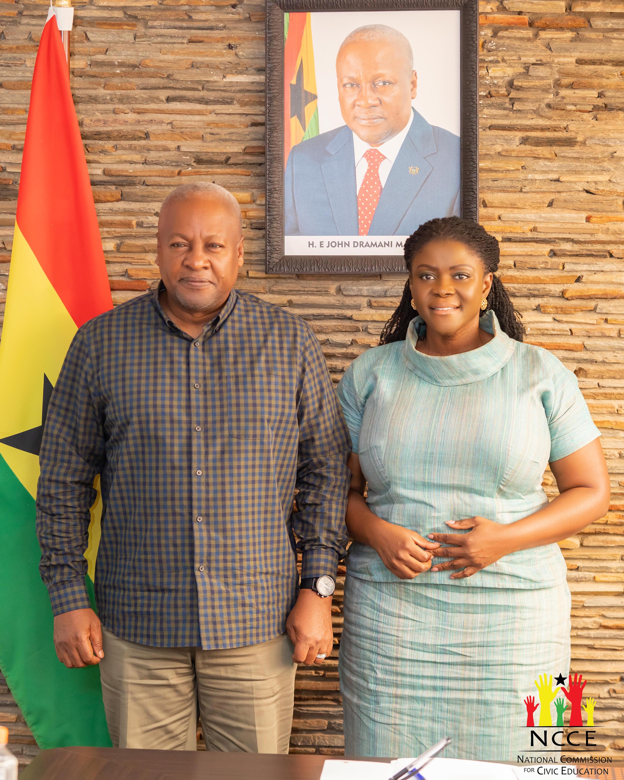 NCCE boss pays courtesy call on Mahama