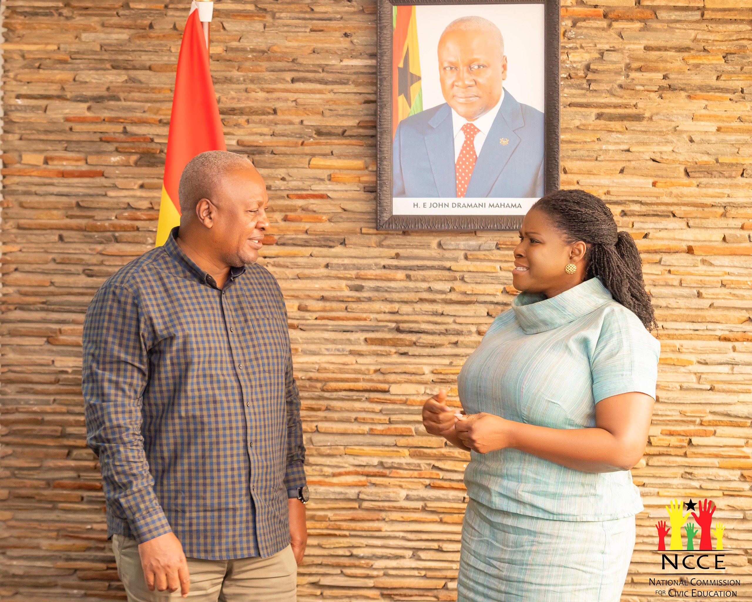 NCCE boss pays courtesy call on Mahama