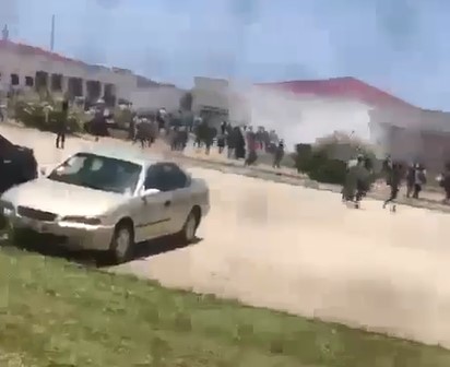 Police fire tear gas to disperse protesting final year UEW students Police fire tear gas to disperse protesting final year UEW students