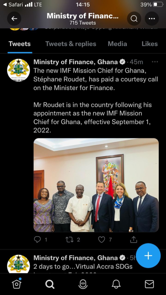 IMF new Mission Chief arrives in Ghana, meets Ofori-Atta, 1st Deputy Governor IMF new Mission Chief arrives in Ghana, meets Ofori-Atta, 1st Deputy Governor