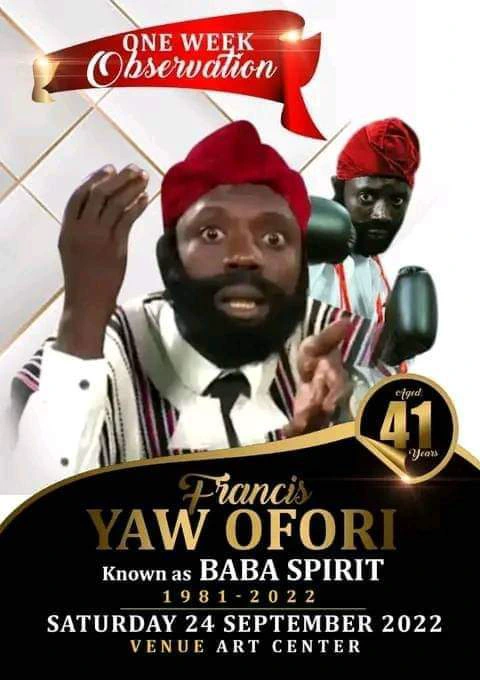Family of late comedian Baba Spirit to hold one-week memorial