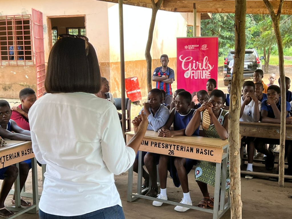 Doreen Avio visits students of Luom Presbyterian Basic School on International Day of Girl Child