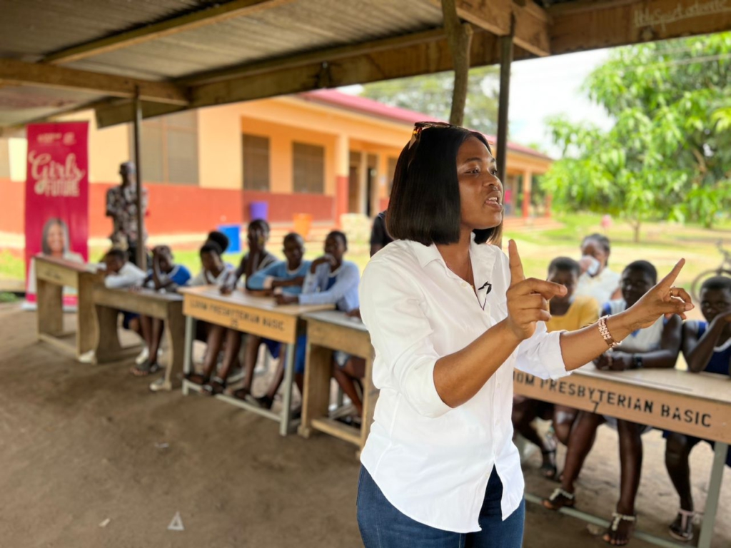 Doreen Avio visits students of Luom Presbyterian Basic School on International Day of Girl Child